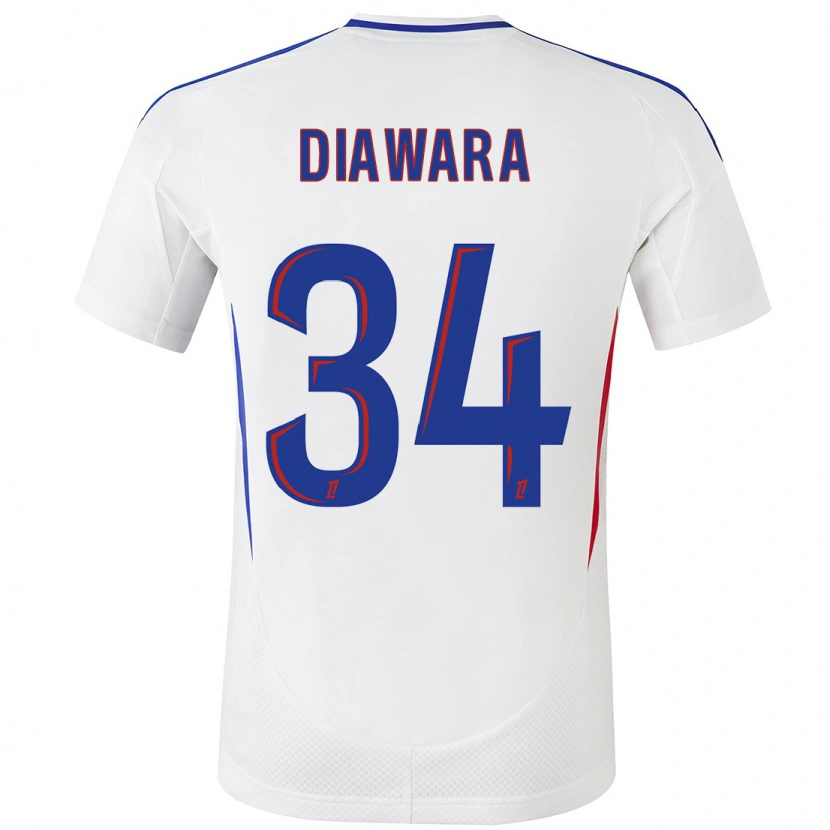 Danxen Enfant Maillot Mahamadou Diawara #34 Blanc Bleu Tenues Domicile 2024/25 T-Shirt