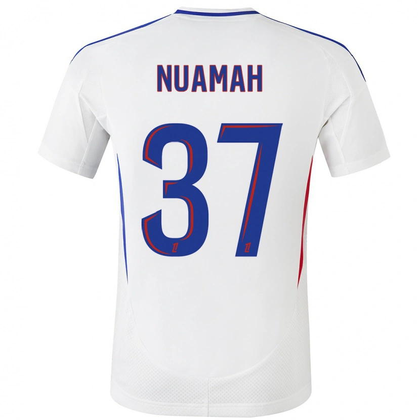 Danxen Enfant Maillot Ernest Nuamah #37 Blanc Bleu Tenues Domicile 2024/25 T-Shirt