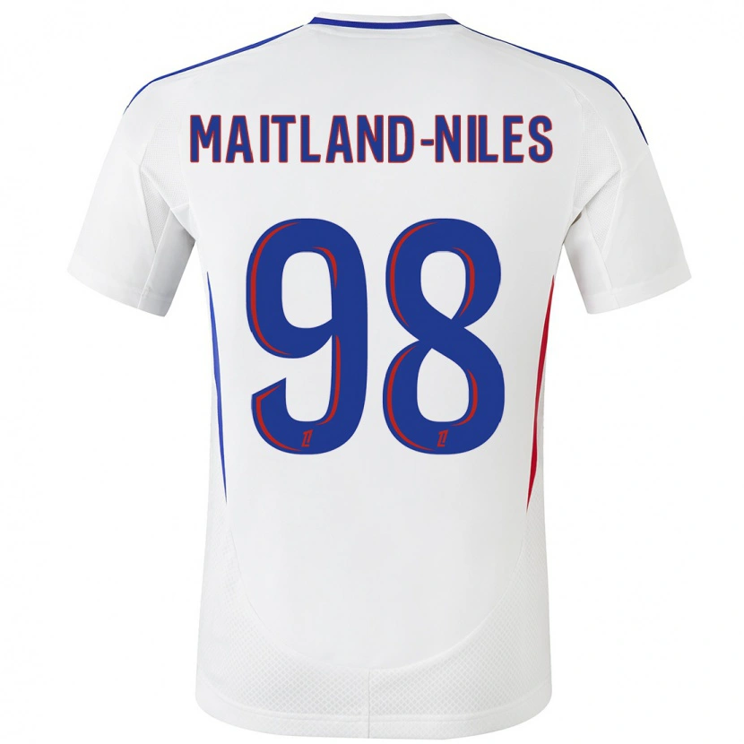 Danxen Enfant Maillot Ainsley Maitland-Niles #98 Blanc Bleu Tenues Domicile 2024/25 T-Shirt