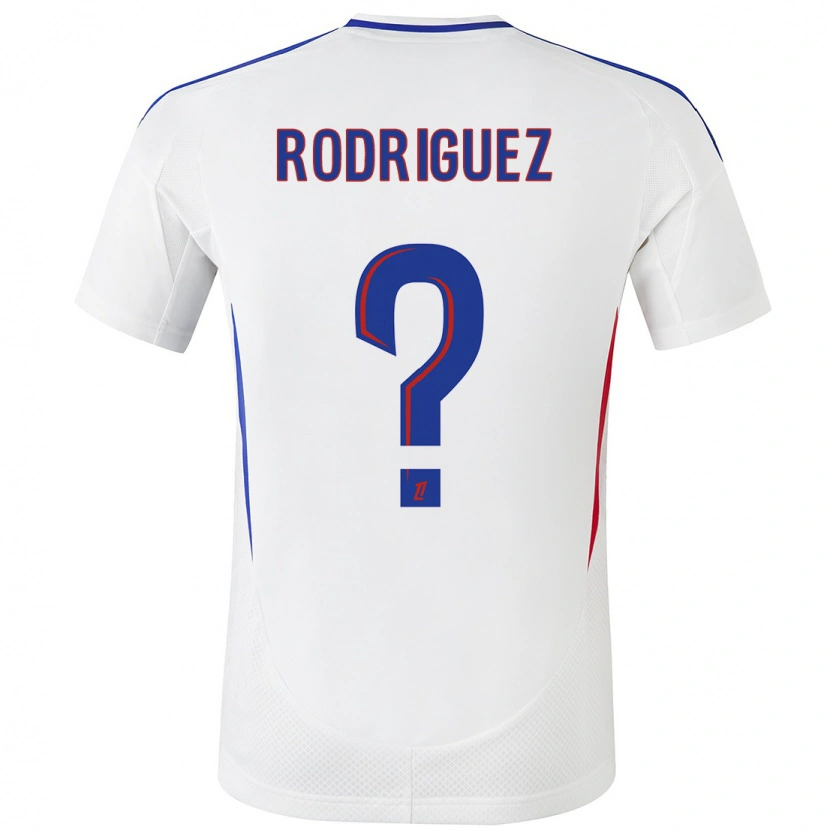 Danxen Enfant Maillot Alejandro Gomes Rodríguez #0 Blanc Bleu Tenues Domicile 2024/25 T-Shirt