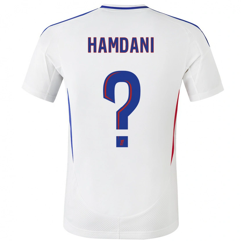 Danxen Enfant Maillot Adil Hamdani #0 Blanc Bleu Tenues Domicile 2024/25 T-Shirt