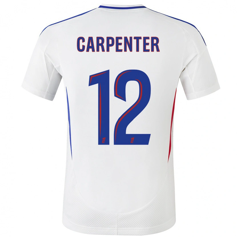 Danxen Enfant Maillot Ellie Carpenter #12 Blanc Bleu Tenues Domicile 2024/25 T-Shirt