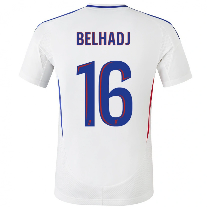 Danxen Enfant Maillot Féerine Belhadj #16 Blanc Bleu Tenues Domicile 2024/25 T-Shirt