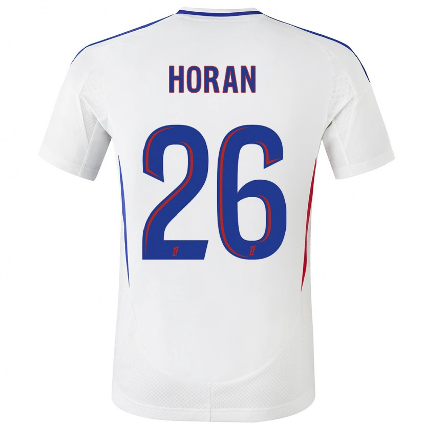 Danxen Enfant Maillot Lindsey Horan #26 Blanc Bleu Tenues Domicile 2024/25 T-Shirt