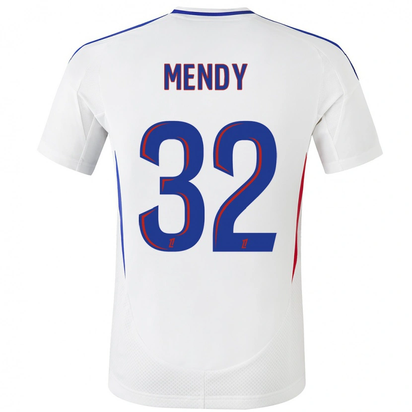 Danxen Enfant Maillot Maeline Mendy #32 Blanc Bleu Tenues Domicile 2024/25 T-Shirt