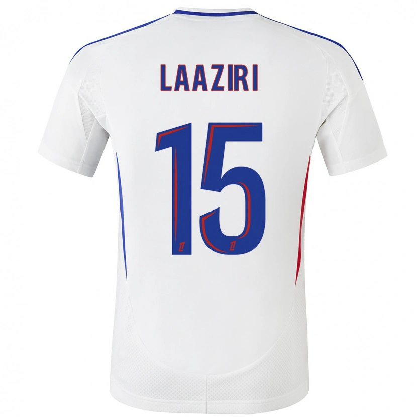 Danxen Enfant Maillot Achraf Laâziri #15 Blanc Bleu Tenues Domicile 2024/25 T-Shirt