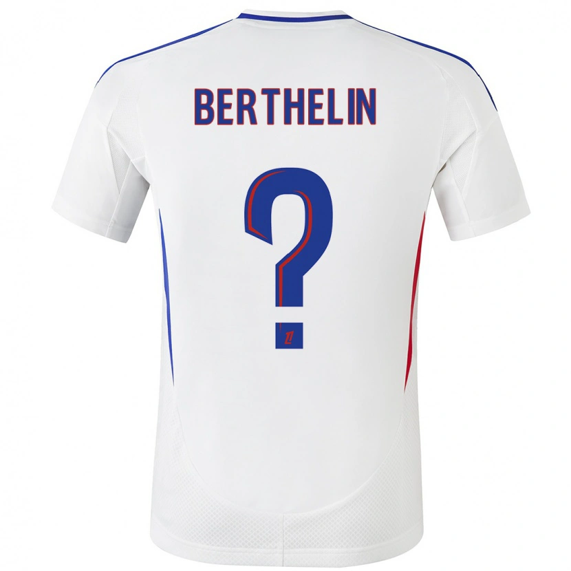 Danxen Enfant Maillot Romain Berthelin #0 Blanc Bleu Tenues Domicile 2024/25 T-Shirt