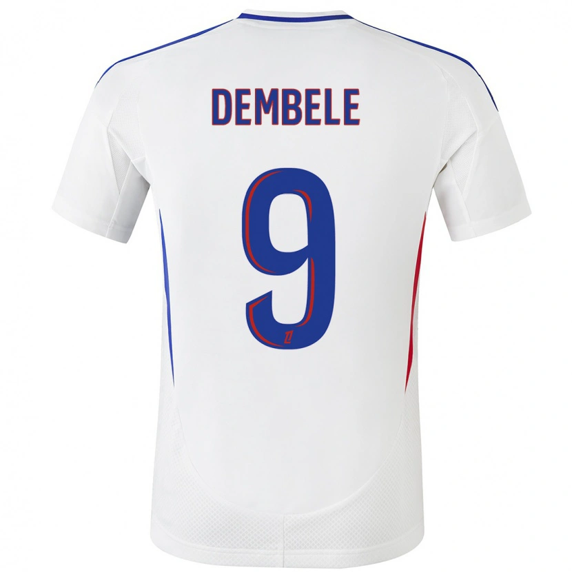 Danxen Enfant Maillot Moussa Dembele #9 Blanc Bleu Tenues Domicile 2024/25 T-Shirt