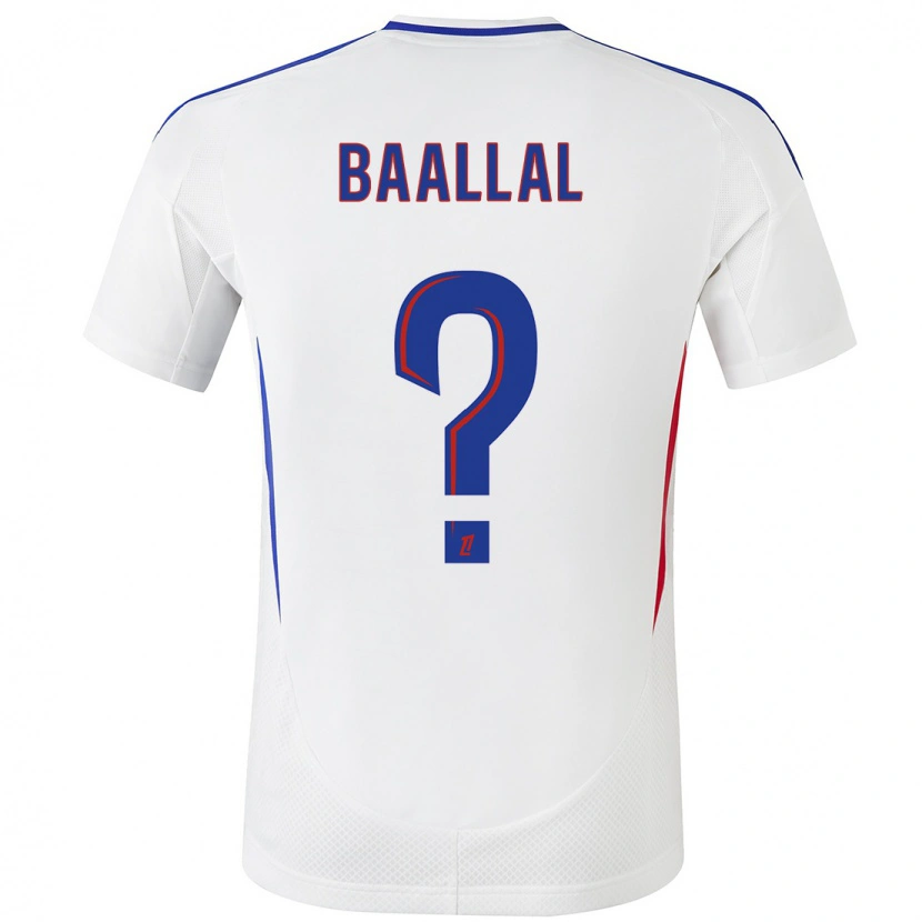 Danxen Enfant Maillot Abdellah Baallal #0 Blanc Bleu Tenues Domicile 2024/25 T-Shirt