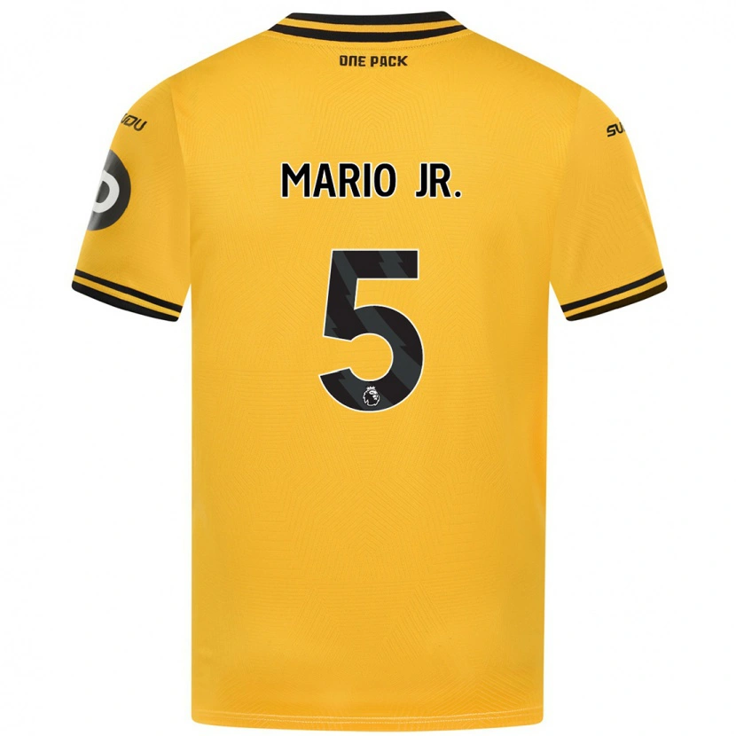 Danxen Enfant Maillot Mario Lemina #5 Jaune Tenues Domicile 2024/25 T-Shirt