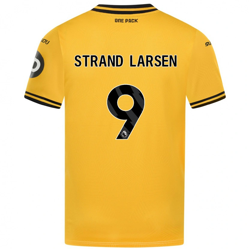 Danxen Enfant Maillot Jørgen Strand Larsen #9 Jaune Tenues Domicile 2024/25 T-Shirt