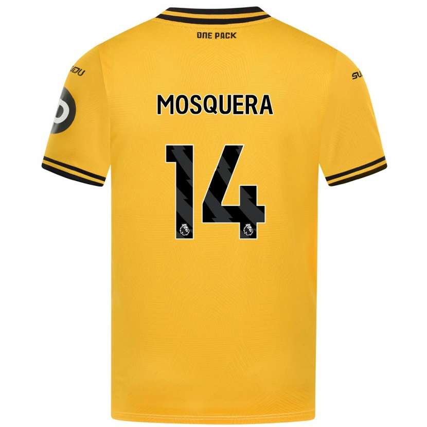 Danxen Enfant Maillot Yerson Mosquera #14 Jaune Tenues Domicile 2024/25 T-Shirt