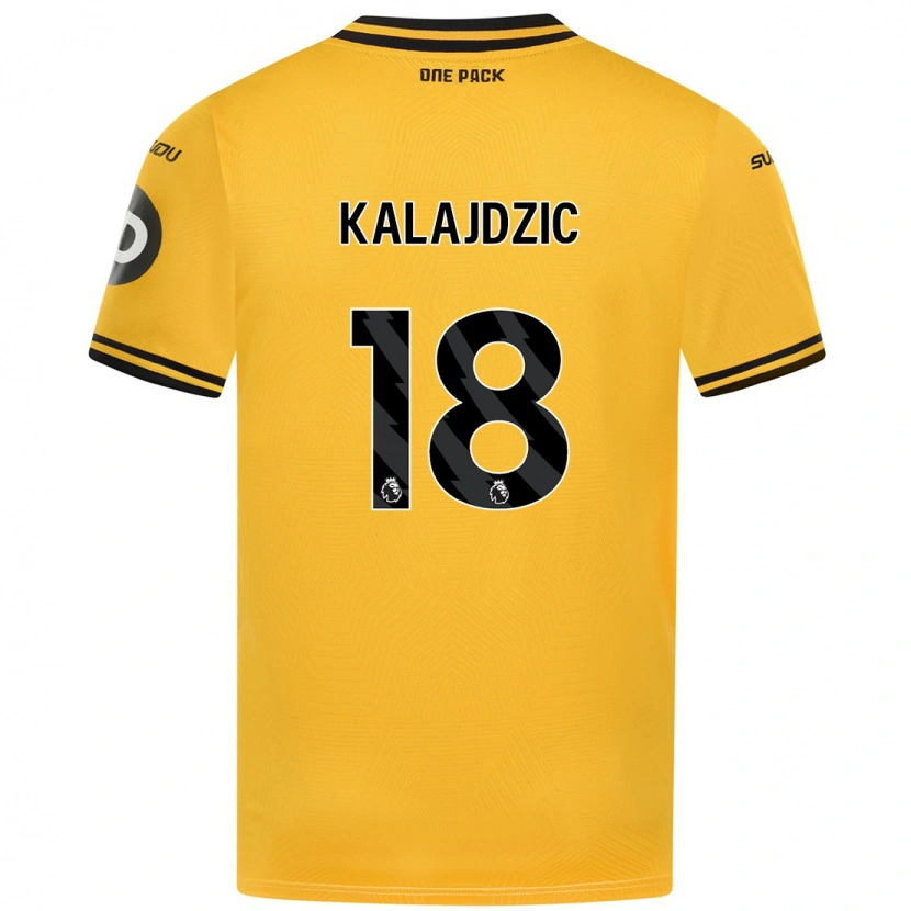 Danxen Enfant Maillot Sasa Kalajdzic #18 Jaune Tenues Domicile 2024/25 T-Shirt