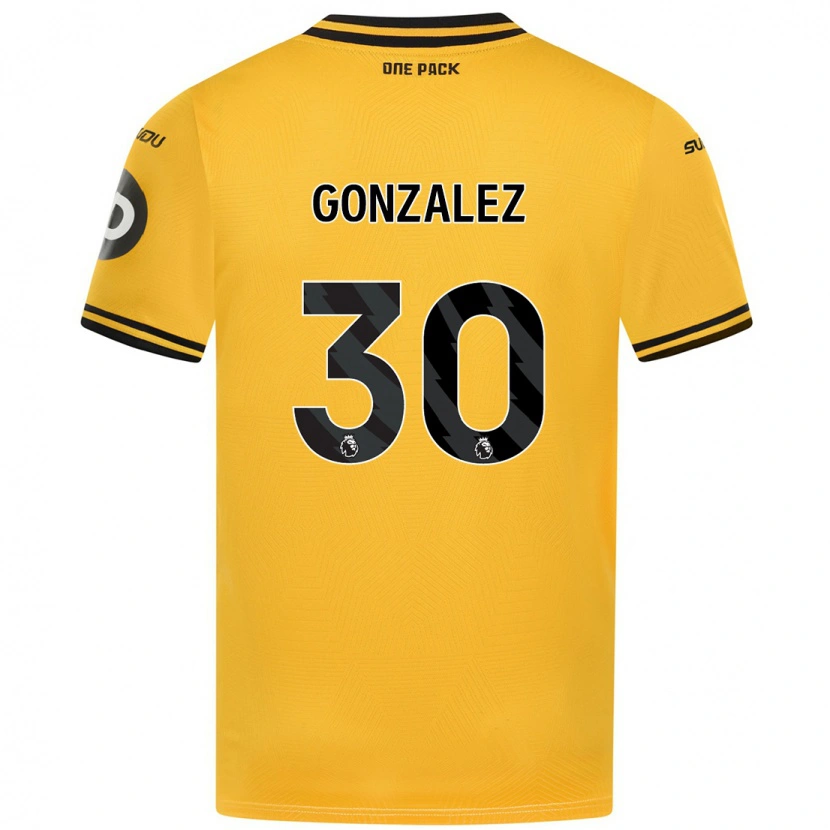 Danxen Enfant Maillot Enso González #30 Jaune Tenues Domicile 2024/25 T-Shirt