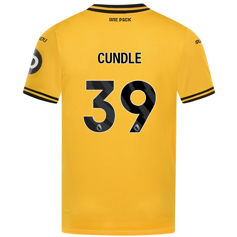 Danxen Enfant Maillot Luke Cundle #39 Jaune Tenues Domicile 2024/25 T-Shirt