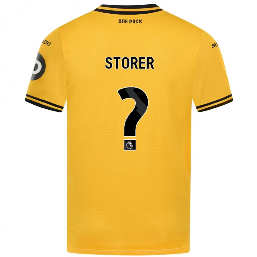 Danxen Enfant Maillot James Storer #0 Jaune Tenues Domicile 2024/25 T-Shirt