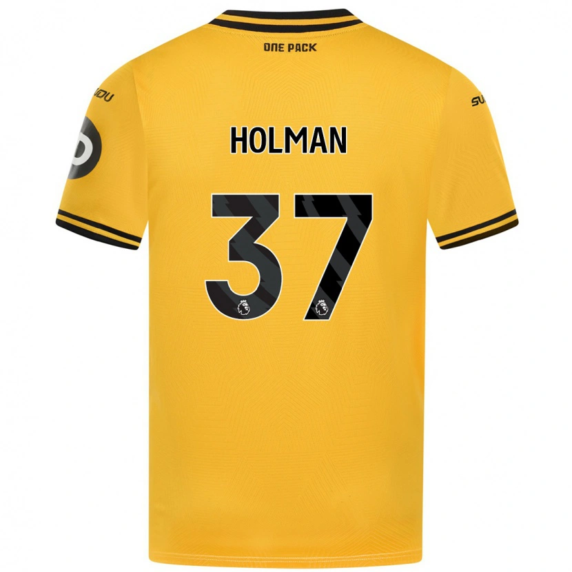 Danxen Enfant Maillot Fletcher Holman #37 Jaune Tenues Domicile 2024/25 T-Shirt