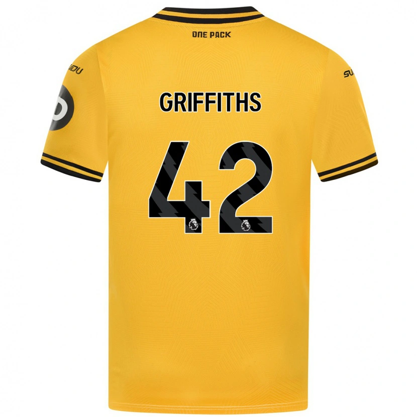 Danxen Enfant Maillot Harvey Griffiths #42 Jaune Tenues Domicile 2024/25 T-Shirt