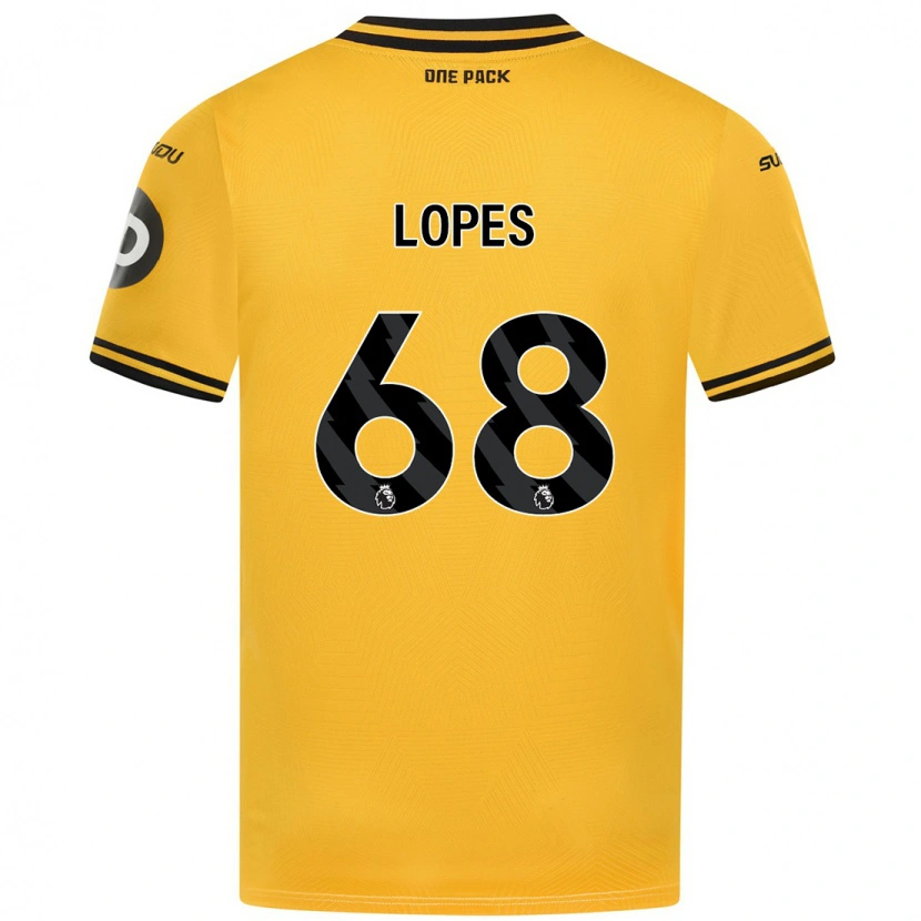 Danxen Enfant Maillot Leo Lopes #68 Jaune Tenues Domicile 2024/25 T-Shirt