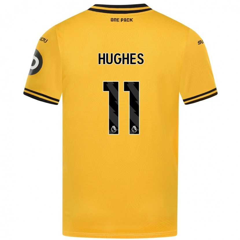 Danxen Enfant Maillot Amber Hughes #11 Jaune Tenues Domicile 2024/25 T-Shirt