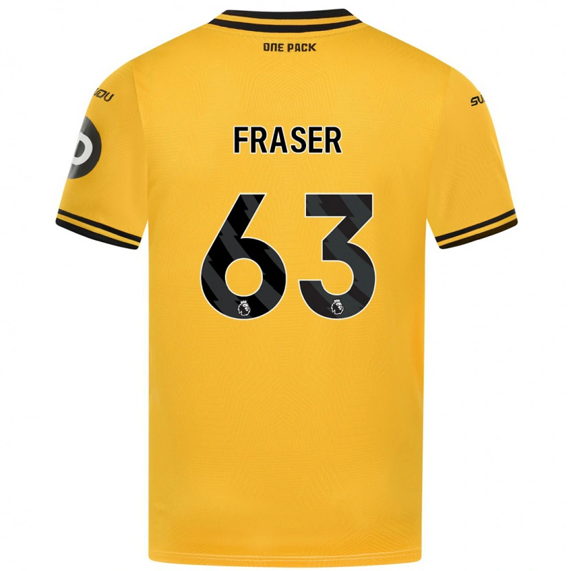 Danxen Enfant Maillot Nathan Fraser #63 Jaune Tenues Domicile 2024/25 T-Shirt