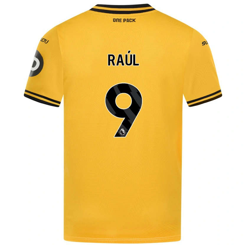 Danxen Enfant Maillot Raul Jimenez #9 Jaune Tenues Domicile 2024/25 T-Shirt