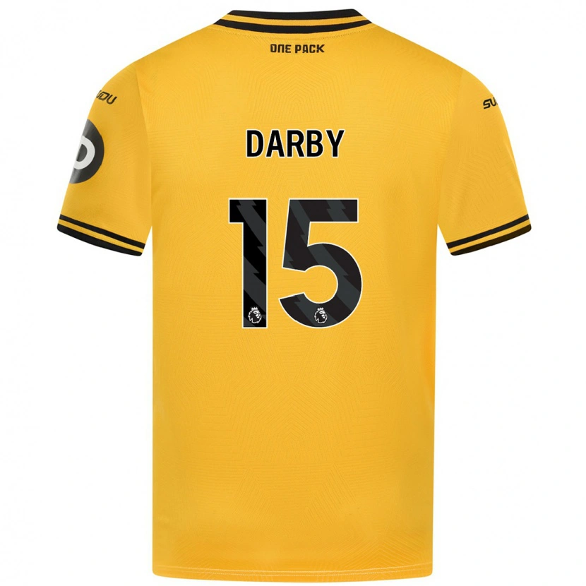 Danxen Enfant Maillot Kelly Darby #15 Jaune Tenues Domicile 2024/25 T-Shirt