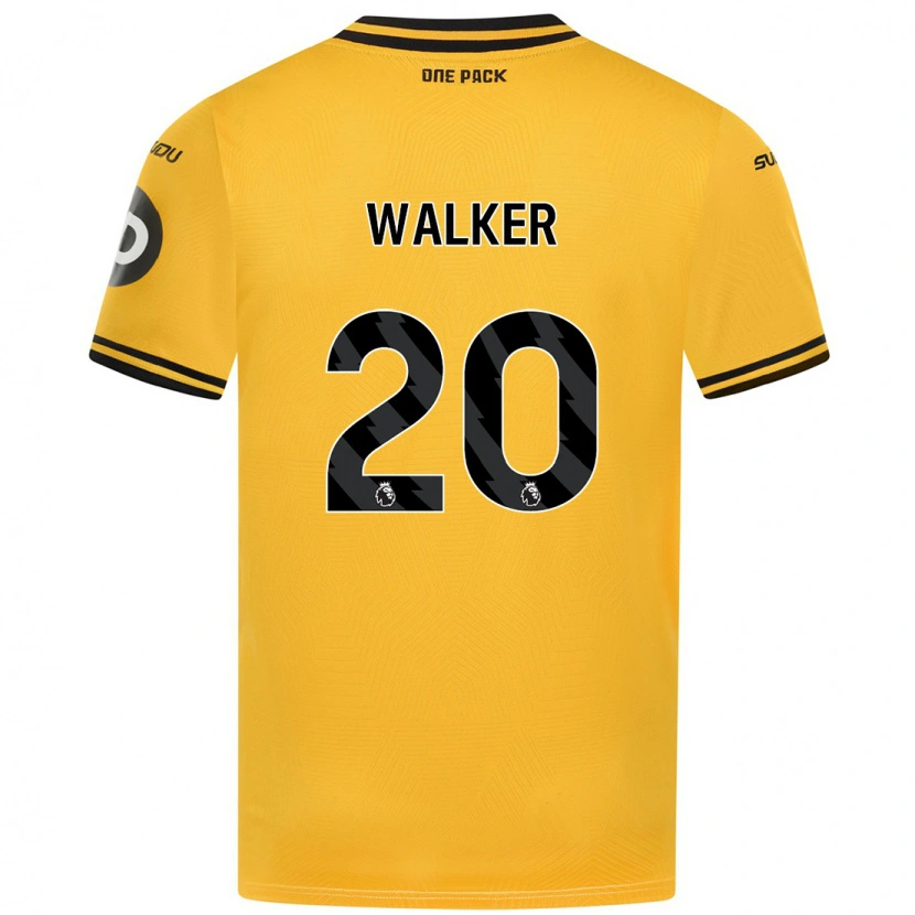 Danxen Enfant Maillot Lowri Walker #20 Jaune Tenues Domicile 2024/25 T-Shirt