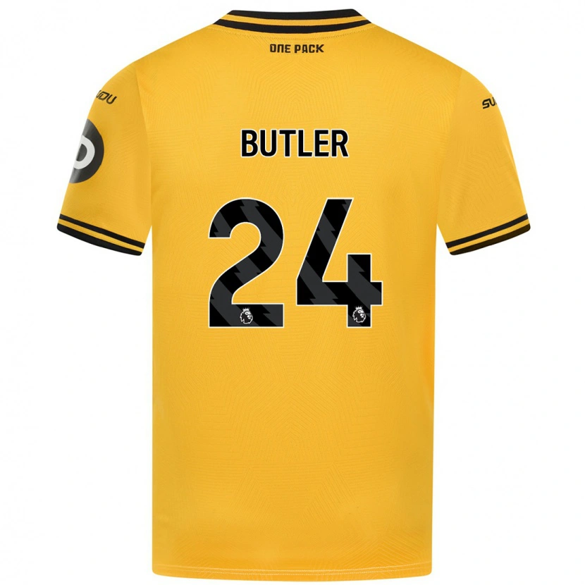 Danxen Enfant Maillot Elli Butler #24 Jaune Tenues Domicile 2024/25 T-Shirt