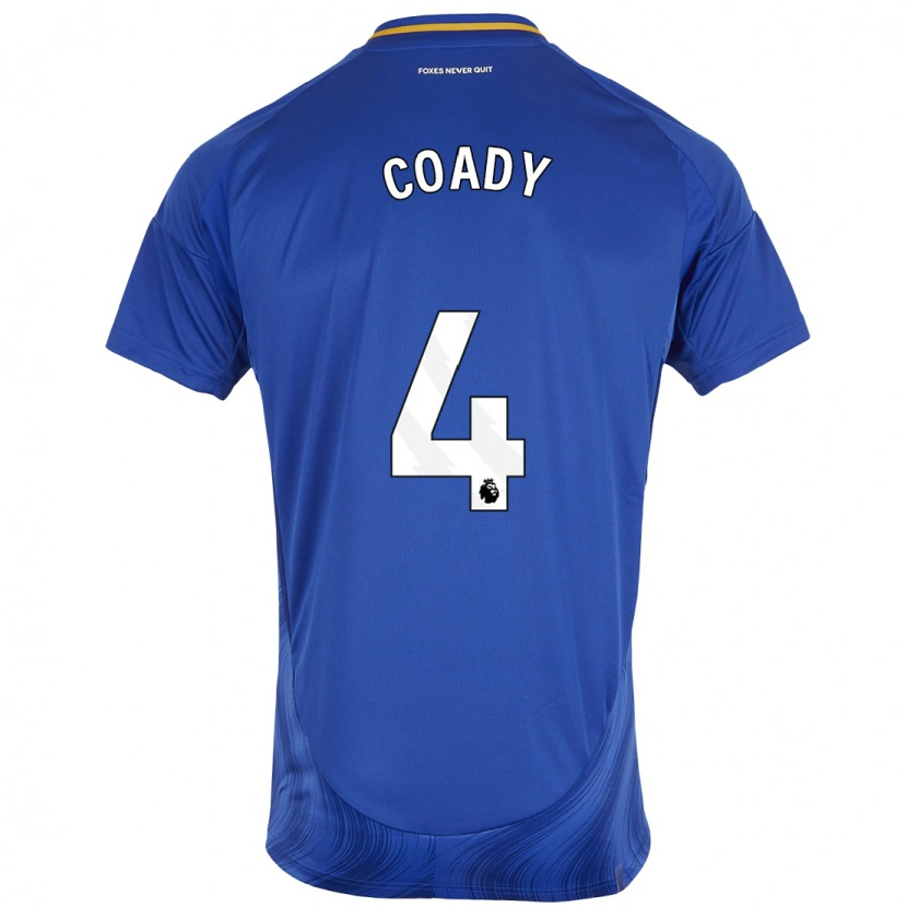 Danxen Enfant Maillot Conor Coady #4 Bleu Blanc Tenues Domicile 2024/25 T-Shirt