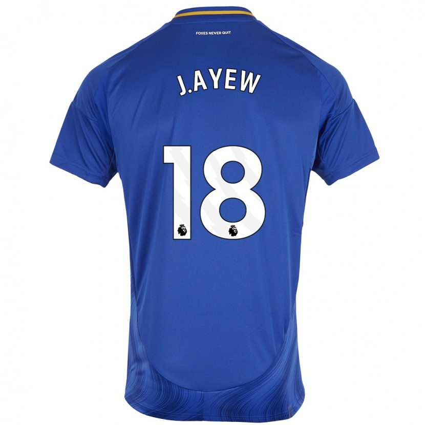 Danxen Enfant Maillot Jordan Ayew #18 Bleu Blanc Tenues Domicile 2024/25 T-Shirt