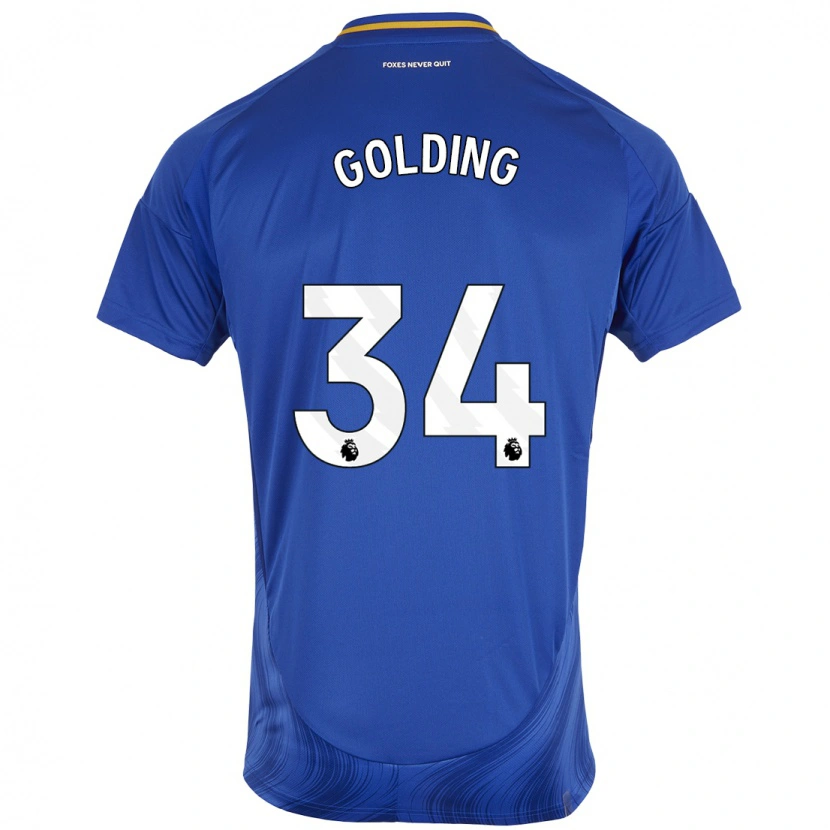 Danxen Enfant Maillot Michael Golding #34 Bleu Blanc Tenues Domicile 2024/25 T-Shirt