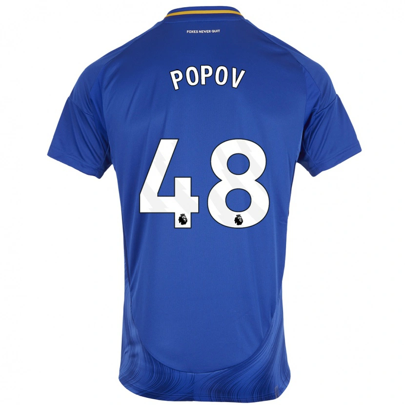 Danxen Enfant Maillot Chris Popov #48 Bleu Blanc Tenues Domicile 2024/25 T-Shirt