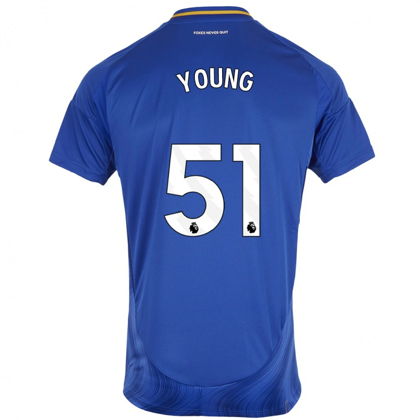 Danxen Enfant Maillot Brad Young #51 Bleu Blanc Tenues Domicile 2024/25 T-Shirt