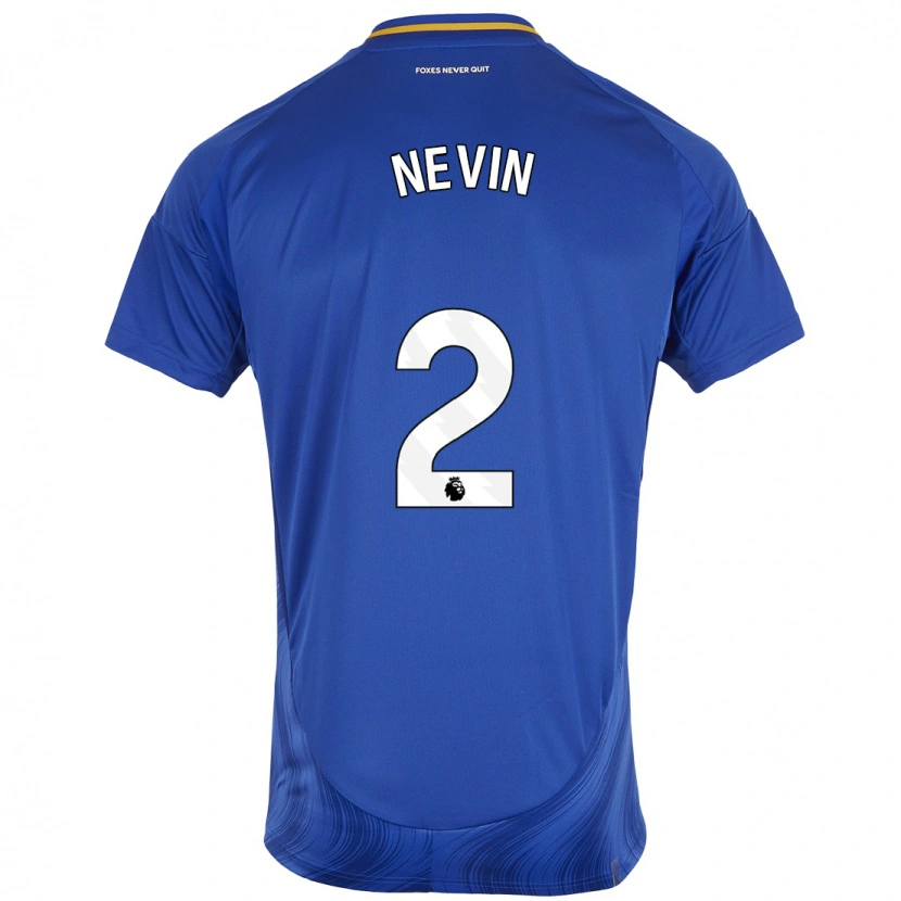 Danxen Enfant Maillot Courtney Nevin #2 Bleu Blanc Tenues Domicile 2024/25 T-Shirt