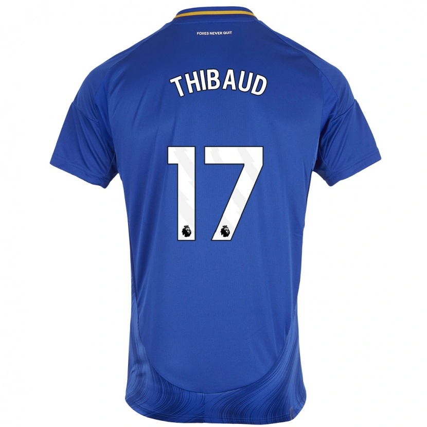 Danxen Enfant Maillot Julie Thibaud #17 Bleu Blanc Tenues Domicile 2024/25 T-Shirt