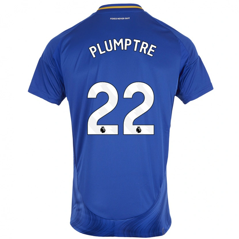 Danxen Enfant Maillot Ashleigh Plumptre #22 Bleu Blanc Tenues Domicile 2024/25 T-Shirt