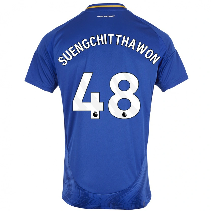 Danxen Enfant Maillot Thanawat Suengchitthawon #48 Bleu Blanc Tenues Domicile 2024/25 T-Shirt