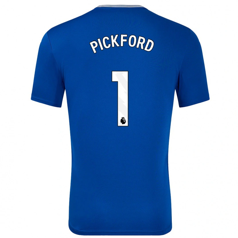 Danxen Enfant Maillot Jordan Pickford #1 Bleu Avec Tenues Domicile 2024/25 T-Shirt