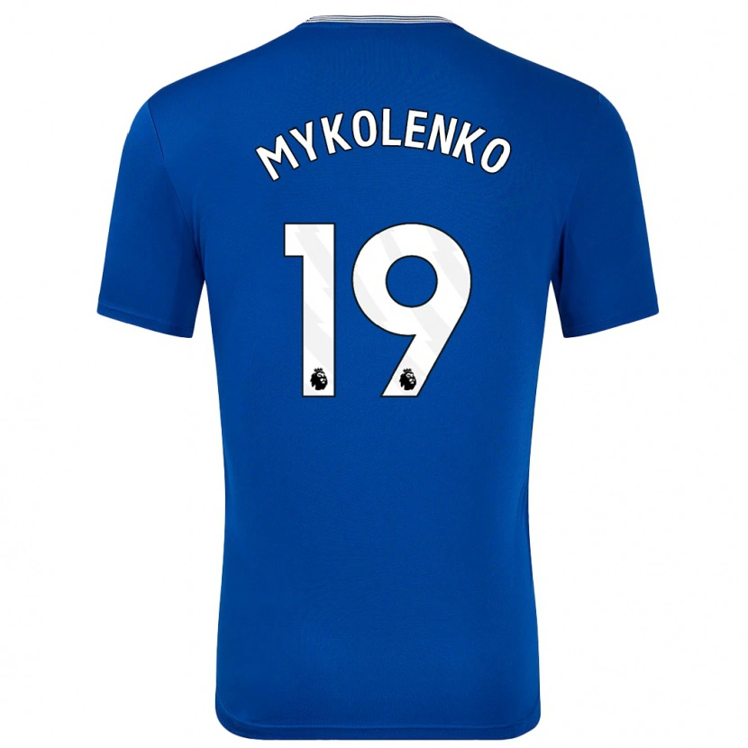 Danxen Enfant Maillot Vitaliy Mykolenko #19 Bleu Avec Tenues Domicile 2024/25 T-Shirt