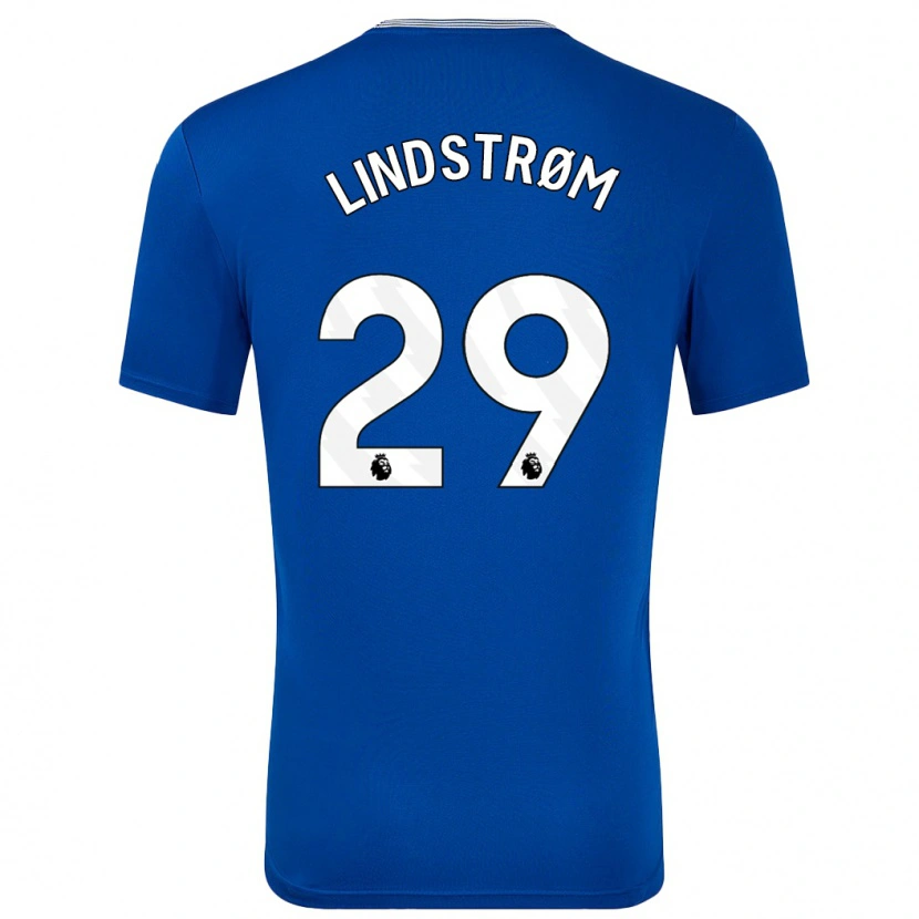 Danxen Enfant Maillot Jesper Lindstrøm #29 Bleu Avec Tenues Domicile 2024/25 T-Shirt