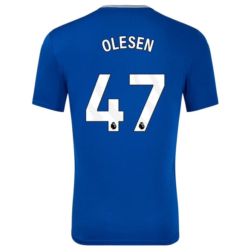 Danxen Enfant Maillot Karoline Olesen #47 Bleu Avec Tenues Domicile 2024/25 T-Shirt