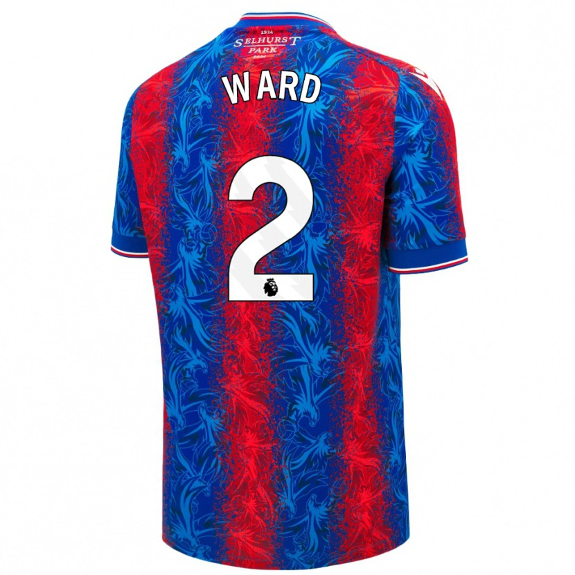 Danxen Enfant Maillot Joel Ward #2 Rayures Rouges Et Bleues Tenues Domicile 2024/25 T-Shirt