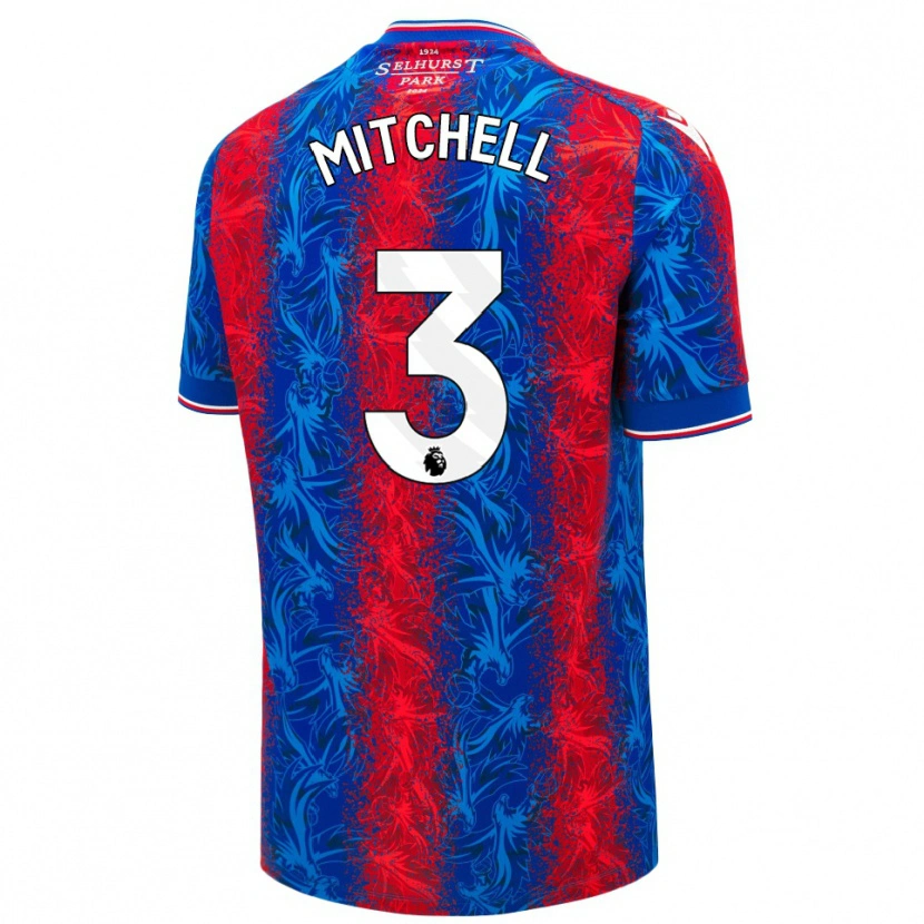 Danxen Enfant Maillot Tyrick Mitchell #3 Rayures Rouges Et Bleues Tenues Domicile 2024/25 T-Shirt