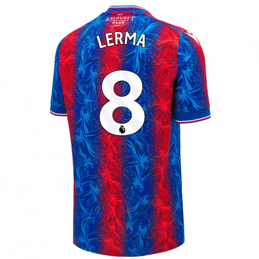 Danxen Enfant Maillot Jefferson Lerma #8 Rayures Rouges Et Bleues Tenues Domicile 2024/25 T-Shirt