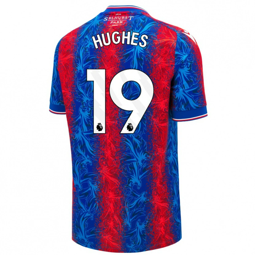 Danxen Enfant Maillot Will Hughes #19 Rayures Rouges Et Bleues Tenues Domicile 2024/25 T-Shirt