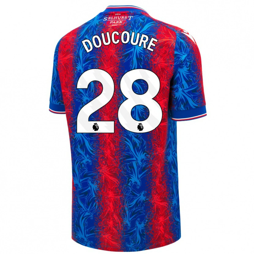 Danxen Enfant Maillot Cheick Doucouré #28 Rayures Rouges Et Bleues Tenues Domicile 2024/25 T-Shirt