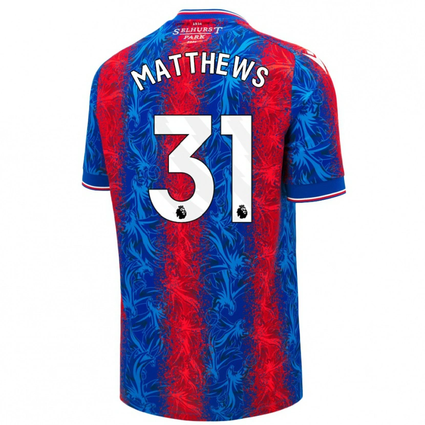 Danxen Enfant Maillot Remi Matthews #31 Rayures Rouges Et Bleues Tenues Domicile 2024/25 T-Shirt