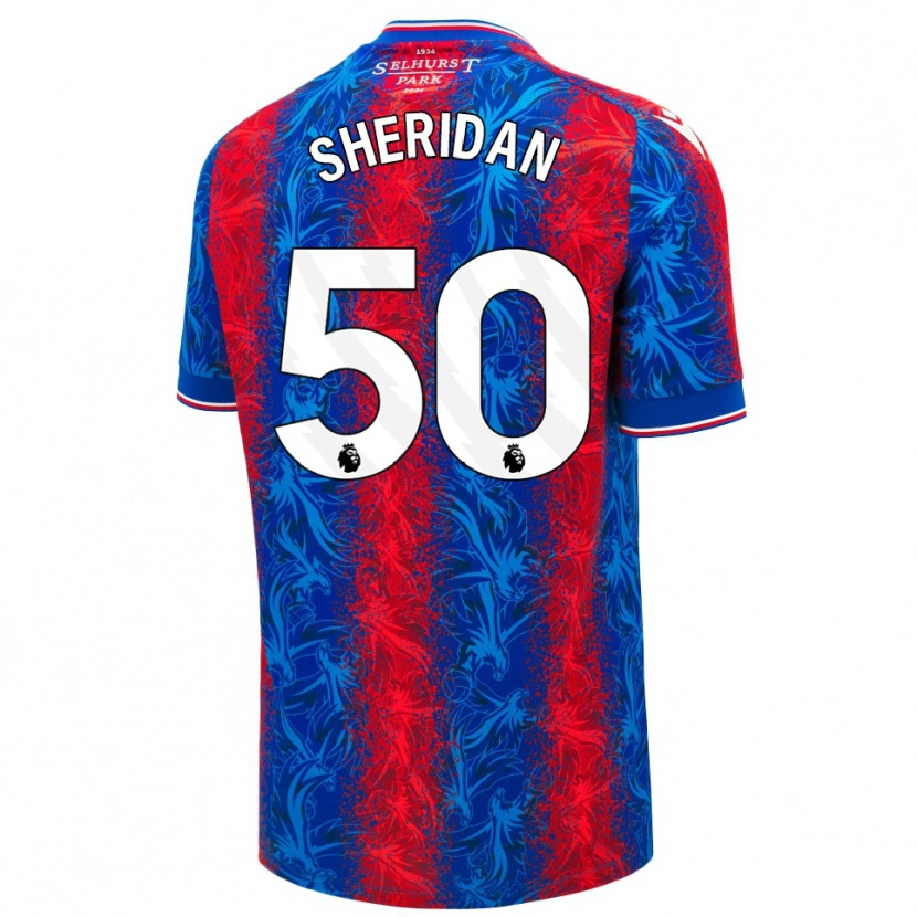 Danxen Enfant Maillot Joe Sheridan #50 Rayures Rouges Et Bleues Tenues Domicile 2024/25 T-Shirt