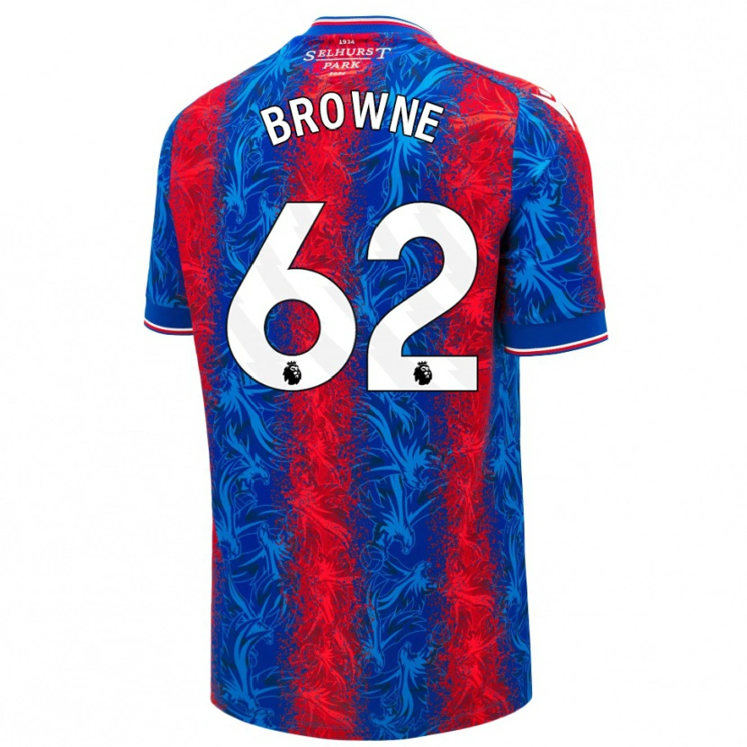 Danxen Enfant Maillot Luke Browne #62 Rayures Rouges Et Bleues Tenues Domicile 2024/25 T-Shirt